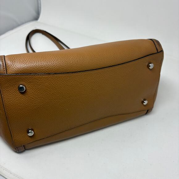 Coach Turnlock Edie Bag Tan Silver Hobo Pebble Leather DIY Handles - Picture 4 of 15